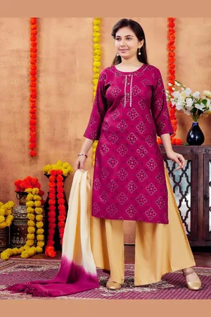 Aarika Girls Geometric Printed Kurta