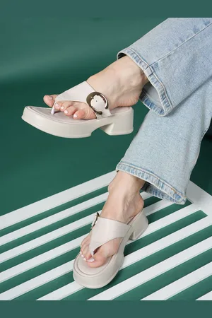 Mast & Harbour Women Wedge Sandals with Buckle