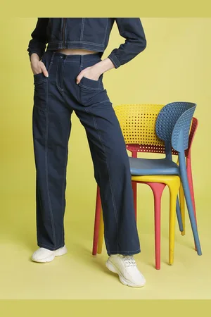 Bene Kleed Women High-Rise Contrast Stitch Trouser
