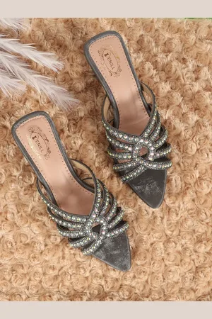 Denill Women Embellished Kitten Heel Sandals