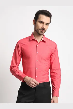 IVOC Men Standard Spread Collar Solid Cotton Slim Fit Formal Shirt