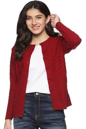 CLAPTON Women Self Design Woollen Cardigan