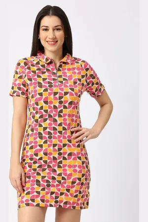 Being Human Geometric Printed Shirt Collar Short Sleeves Shirt Dress