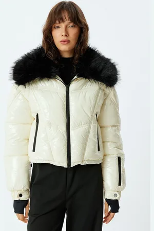Koton Women Shawl Collar Solid Casual Parka Jacket