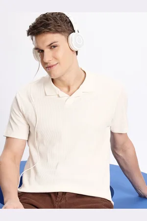 Aeropostale Ribbed Polo Collar Pure Cotton T-shirt
