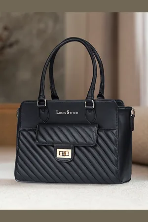 LOUIS STITCH PU Structured Shoulder Bag with Quilted