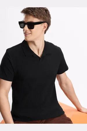 Aeropostale Ribbed Polo Collar Pure Cotton T-shirt