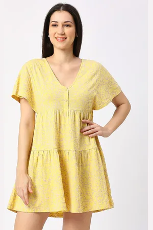 Being Human Floral Printed Short Sleeve A-Line Dress