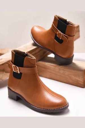 JM Looks Women Flatform Heeled Ankle Boots