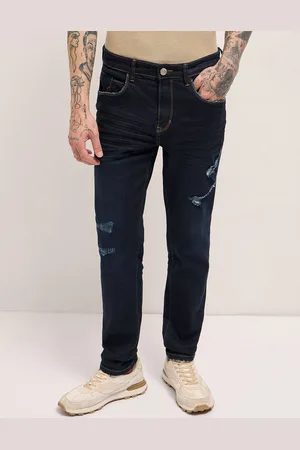 The Bear House Men Cotton Slim Fit Mildly Distressed Stretchable Jeans