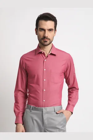 IVOC Men Standard Spread Collar Solid Cotton Slim Fit Formal Shirt