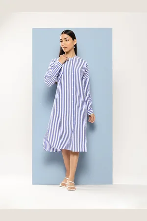 Chemistry Striped Pure Cotton Shirt Dress