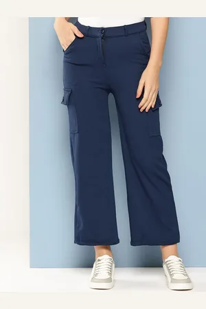 Aarika Girls Cotton Flared Mid-Rise Cargo Styles Trousers