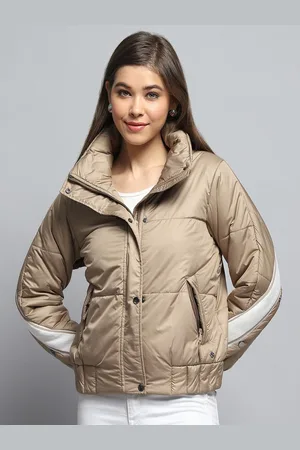 Monte Carlo Women Mock Collar Solid Casual Lightweight Padded Jacket