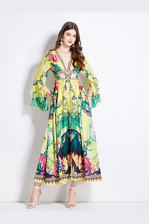 JC Collection Women Floral Print Maxi Dress