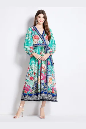 JC Collection Women Print Maxi Midi Dress