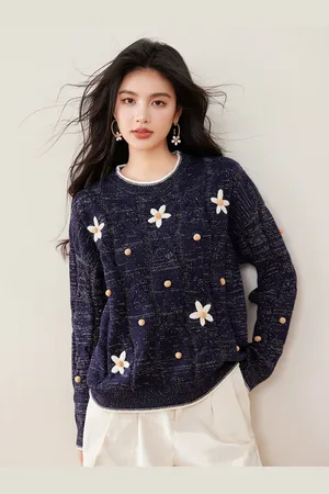 JC Collection Women Self Design Floral Pullover