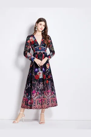 JC Collection Women Floral Printed Maxi Dress