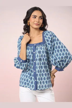 Jaipur Women Ethnic Motifs Printed Cotton Shirt Style Top