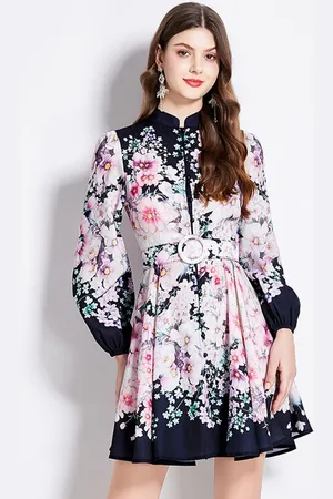JC Collection Women Floral Printed Fit and Flare Dress