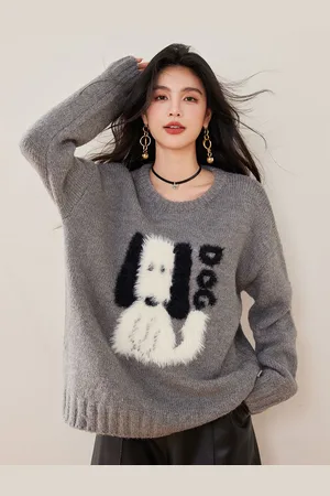 JC Collection Women Self Design Pullover with Fuzzy Detail