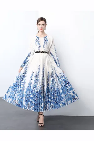 JC Collection Women Floral Printed Bell Sleeve Maxi Dress