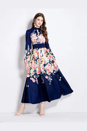 JC Collection Women Floral Printed Cut-Outs A-Line Dress