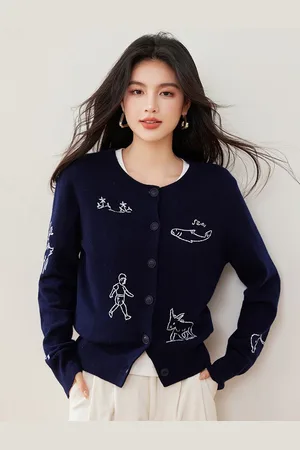 JC Collection Women Round Neck Cardigan