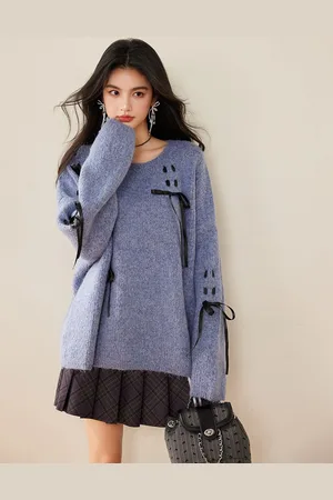 JC Collection Women Round Neck Longline Pullover