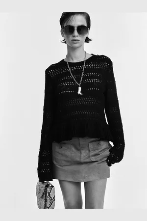 H&M Women Pointelle-Knit Peplum Jumper