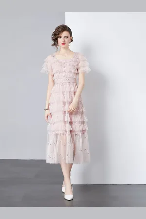 JC Collection Women Self Design Fit & Flare Midi Dress