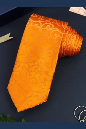 PELUCHE Orange Solid Broad Tie