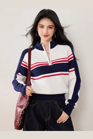 JC Collection Women Colourblocked Crop Pullover