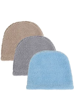KLOTTHE Women Pack Of 3 Self Design Woolen Beanie Cap