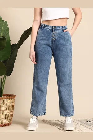 Mast & Harbour Women Straight Fit High-Rise Light Fade Jeans