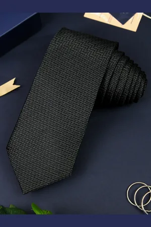 PELUCHE Black Solid Broad Tie
