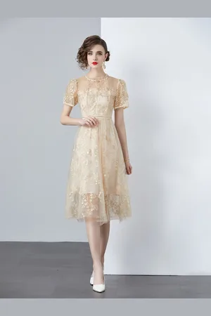 JC Collection Women Self Design Embellished Fit & Flare Midi Dress