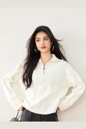 JC Collection Women Cable Knit Pullover