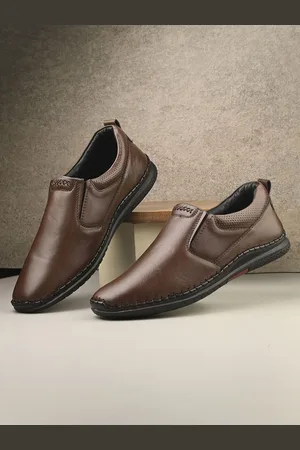 HERE&NOW Men Leather Formal Slip-Ons