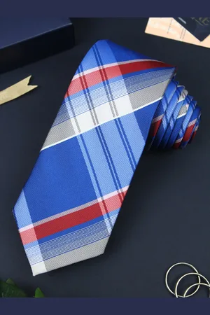 PELUCHE Blue Checked Broad Tie