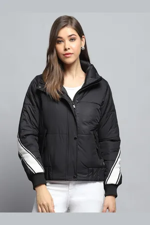 Monte Carlo Women Mock Collar Solid Casual Lightweight Padded Jacket