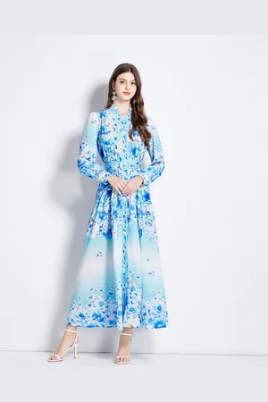JC Collection Women Floral Printed A-Line Dress Comes with a belt