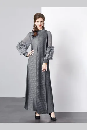 JC Collection Women Striped A-Line Maxi Dress