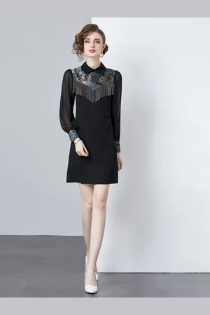 JC Collection Women Shirt Collar Sheath Dress
