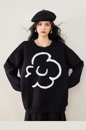 JC Collection Women Self Design Round Neck Long Sleeves Pullover