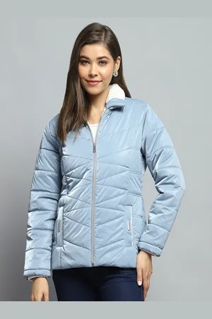 Monte Carlo Women Mock Collar Solid Casual Lightweight Padded Jacket