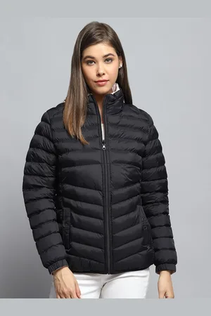 Monte Carlo Women Mock Collar Solid Casual Reversible Puffer Jacket
