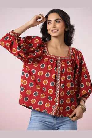 Jaipur Women Ethnic Motifs Printed Cotton Shirt Style Top