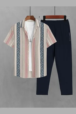 bullmer Geometric Printed Short Sleeves Shirt With Trousers