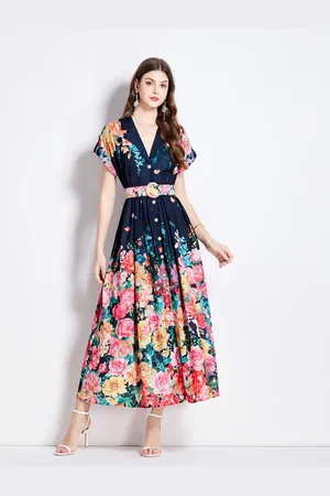 JC Collection Women Floral Print Maxi Dress